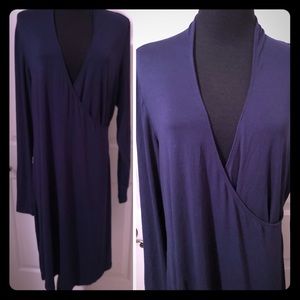 Nautica Faux‎ Wrap Navy Dress